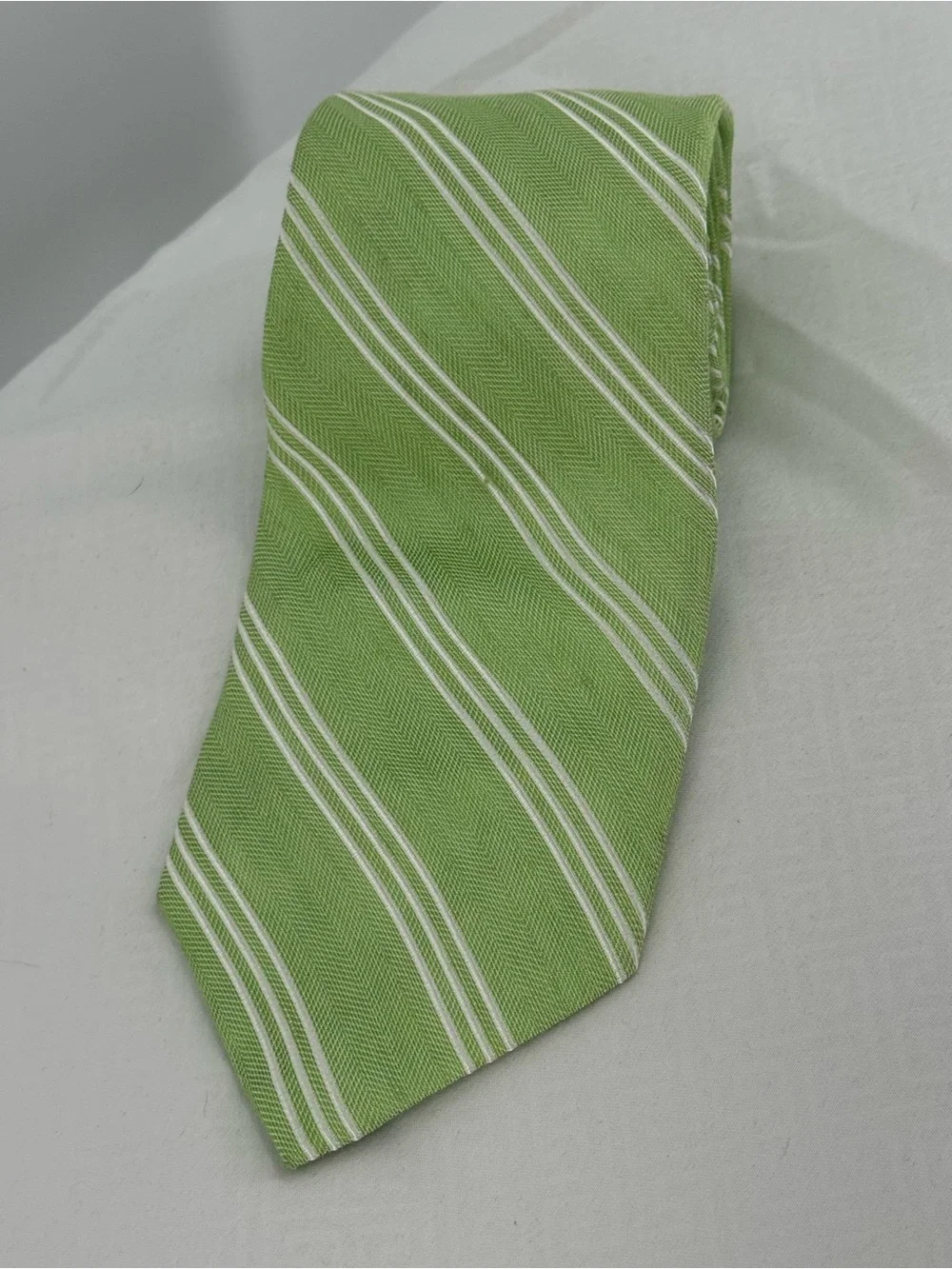 Ralph Lauren Light Green Tie with White Stripes